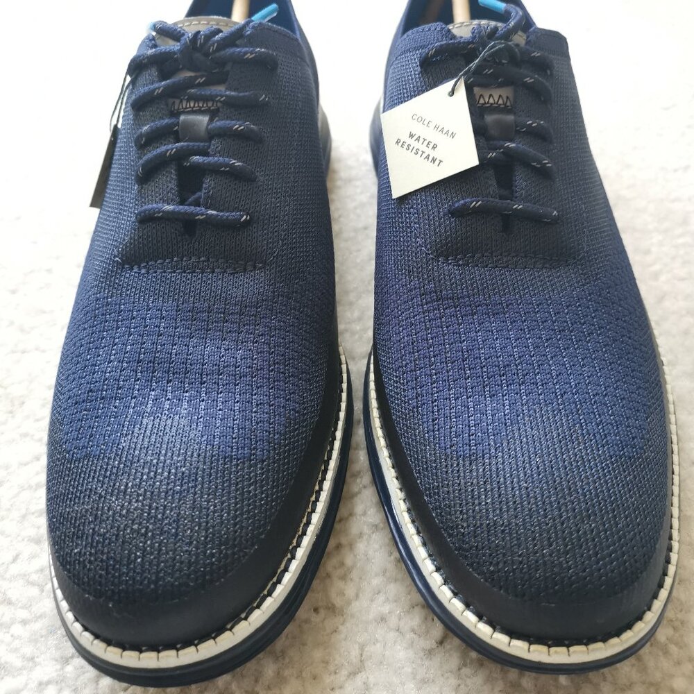 Cole Haan ØriginalGrand Wingtip Oxford - Marine Blue Knit - Size 10 - NWT